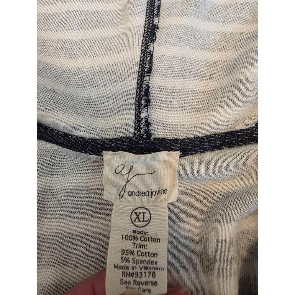 Andrea Jovine Striped Zipper Closure Hood Unisex Hoodie Extra Large - Picture 4 of 13